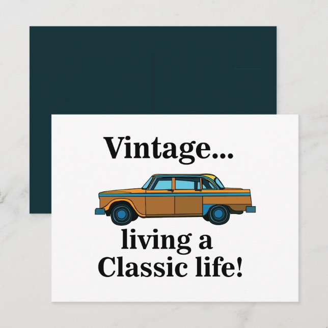 Postal Coche Clásico Antiguo  (Anverso / Reverso)