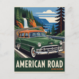 Postal Coche Clásico de la Carretera de Oregon