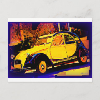 Postal Coche clásico europeo