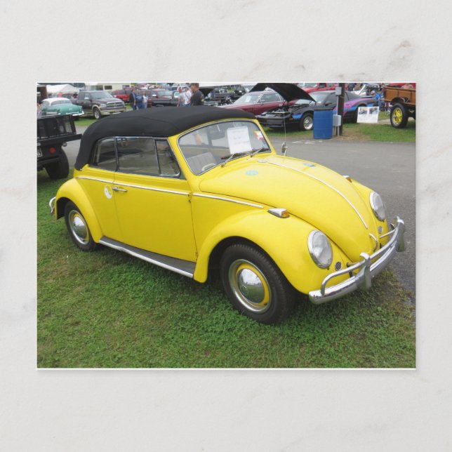 Postal Coche compacto amarillo (Anverso)