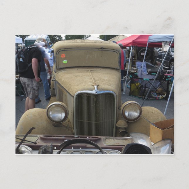 Postal Coche cubierto de suciedad (Anverso)