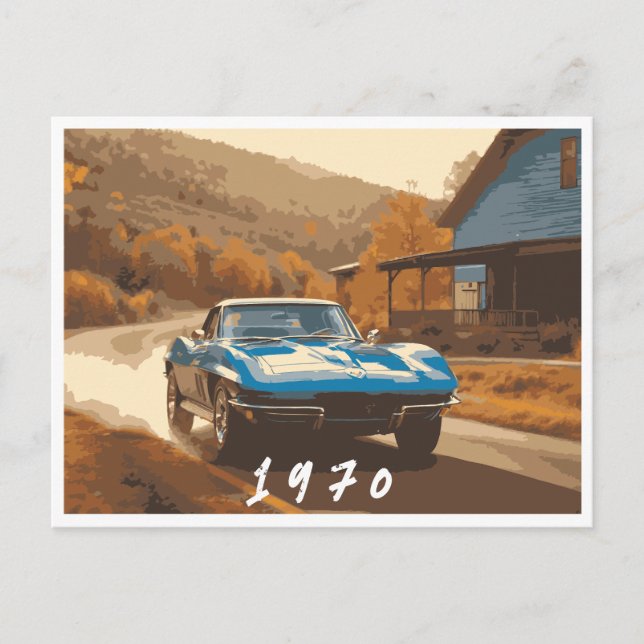 Postal Coche de 1970 (Anverso)