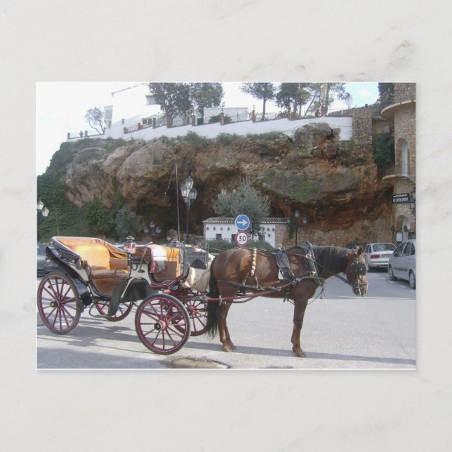 Postal Coche de caballos en Mijas (Anverso)