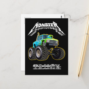 Postal coche de dibujos animados