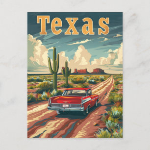 Postal Coche de época del desierto de Texas