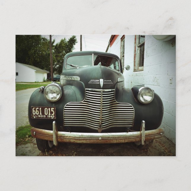 Postal Coche de época en la carretera 66 (Anverso)