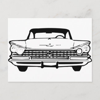 Postal Coche de estilo antiguo en blanco o negro