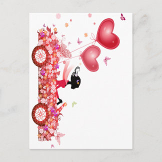 Postal Coche de flores