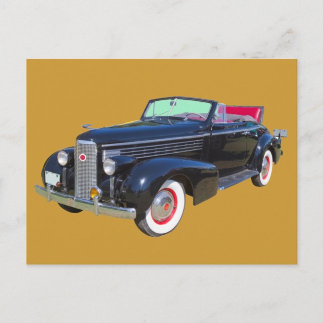Postal Coche de lujo Cadillac Lasalle 1938 (Anverso)