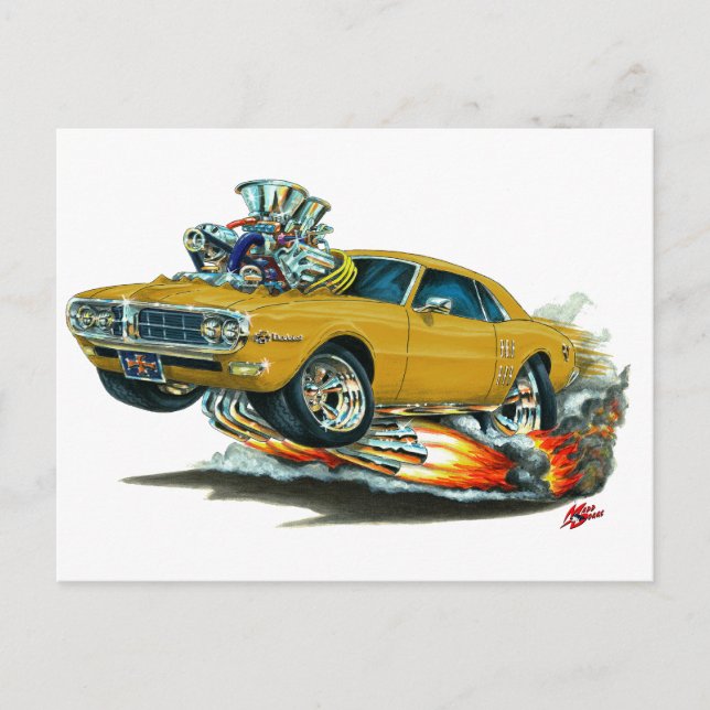 Postal Coche de oro de Firebird 1967-68 (Anverso)