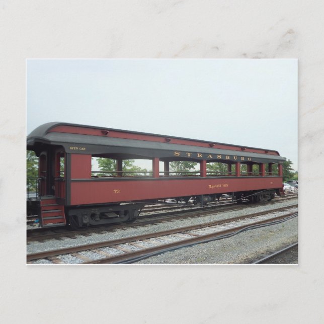 Postal Coche de pasajeros al aire libre. Ferrocarril de S (Anverso)