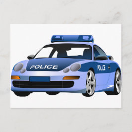 Postal coche de policía ciudad estado sirven para protege