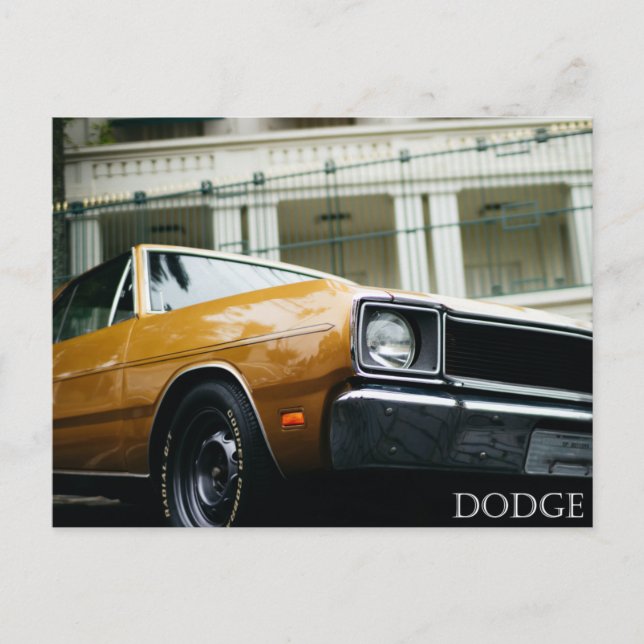 Postal coche de porción amarilla vintage (Anverso)