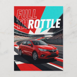 Postal Coche deportivo de alto rendimiento a toda velocid