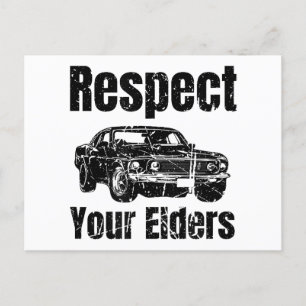 Postal Coche divertido - Vintage Respeta a tus mayores Cl