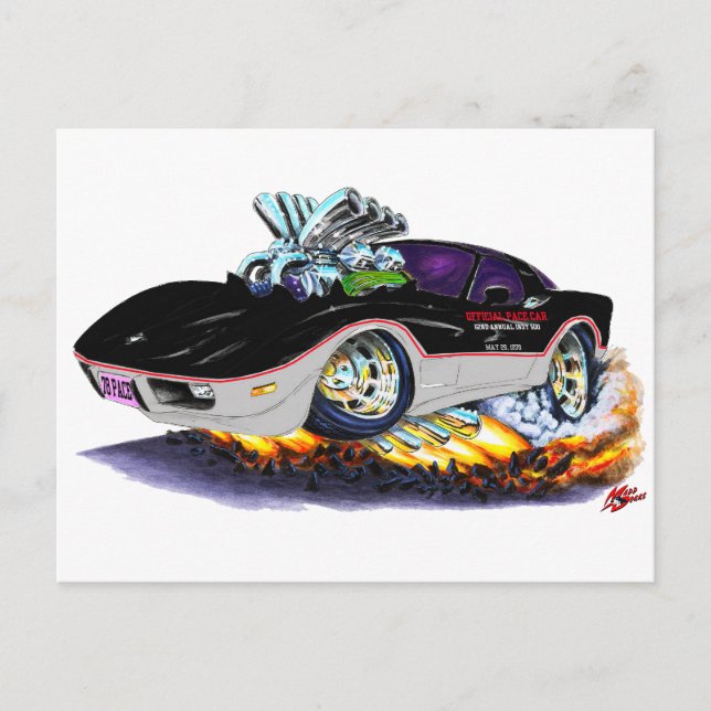 Postal Coche Indy Pace Corvette 1978 (Anverso)