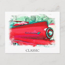 Postal *~* Coche Largo Clásico Antiguo Artístico Vintage