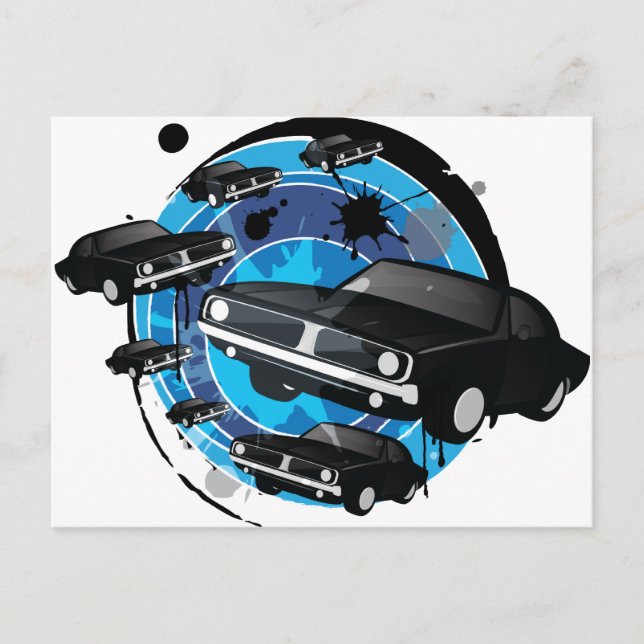 Postal Coche muscular (Anverso)