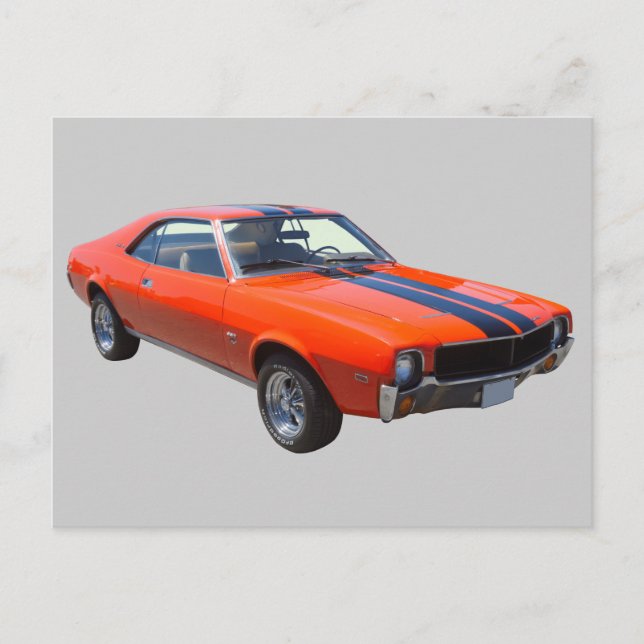 Postal Coche muscular AMC Javlin 1969 (Anverso)