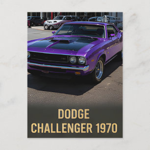 Postal Coche muscular americano vintage Dodge Challenger