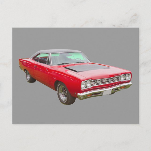 Postal Coche muscular Plymouth Roadrunner 1968 (Anverso)