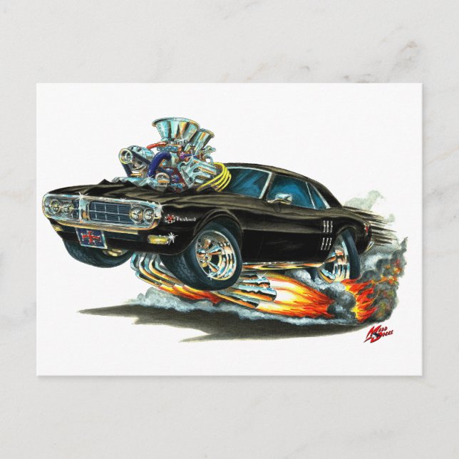 Postal Coche negro de Firebird 1967-68 (Anverso)