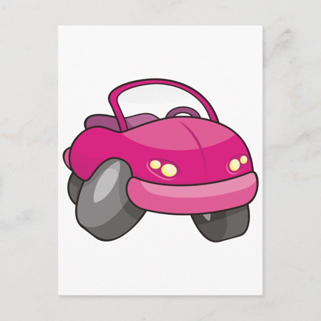 Postal Coche Personalizado rosa (Anverso)