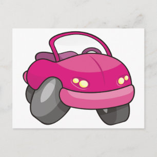 Postal Coche Personalizado rosa