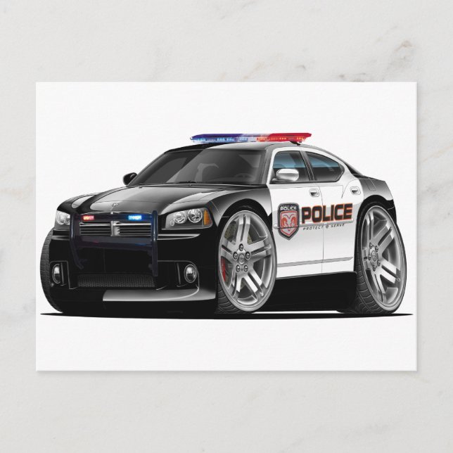 Postal Coche policial Dodge Charger (Anverso)