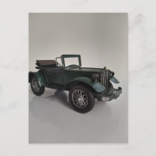 Postal coche retro-convertible anticuado (Anverso)