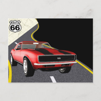 Postal Coche rojo/negro de camaro - Día del coche/padre