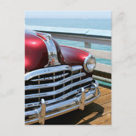 Postal Coche rojo retro