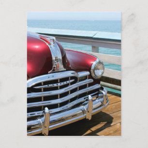 Postal Coche rojo retro