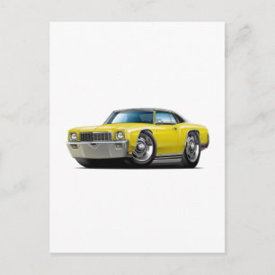 Postal Coche superior amarillo-negro de Montecarlo 1971