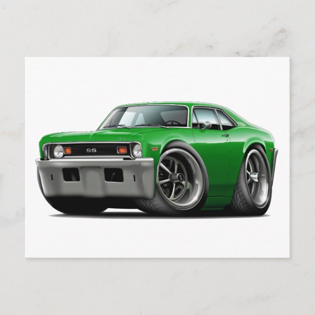 Postal Coche verde Nova 1973-74 (Anverso)