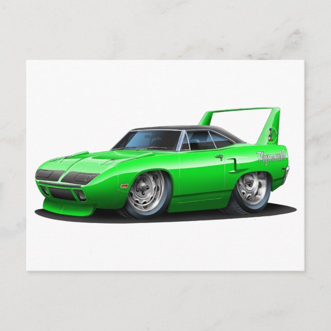 Postal Coche verde Plymouth Superbird 1970 (Anverso)