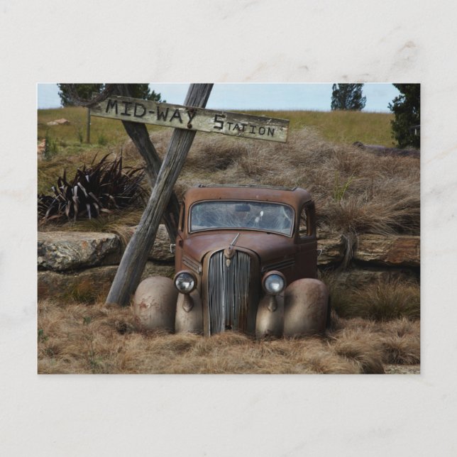 Postal Coche viejo (Anverso)