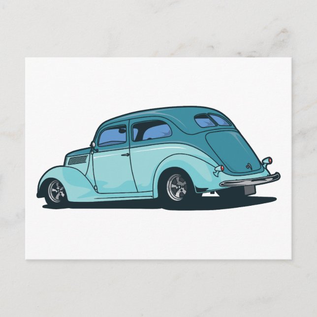 Postal Coche viejo (Anverso)