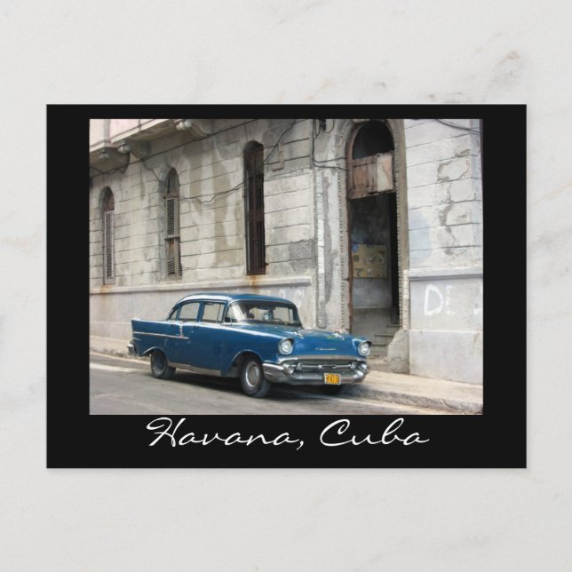 Postal coche vintage de havana (Anverso)