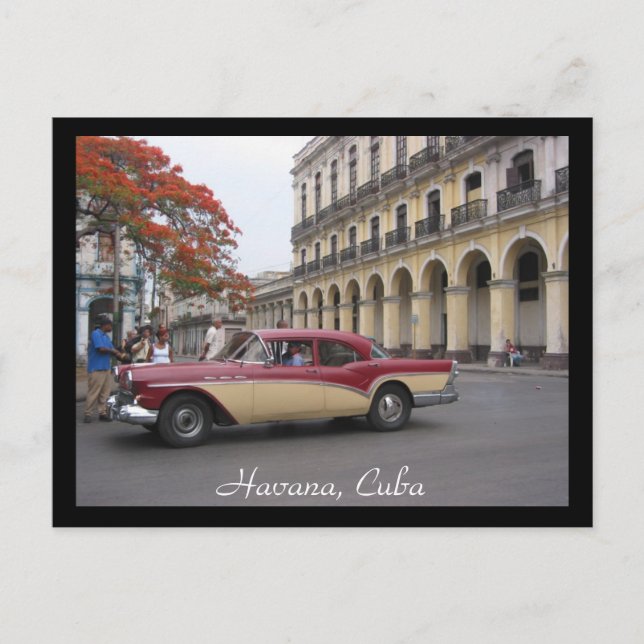 Postal coche vintage de havana (Anverso)