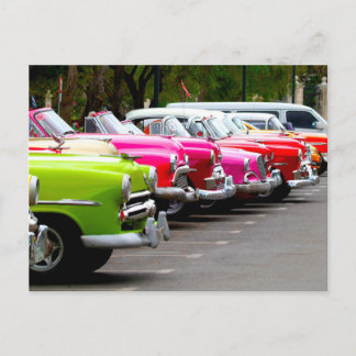Postal Coches clásicos de Cuba