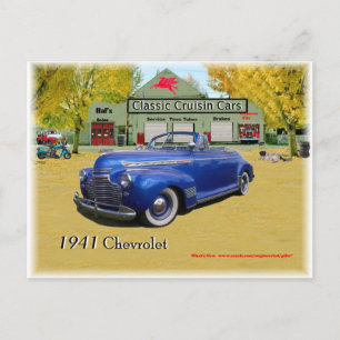 Postal Coches de crucero clásicos 1941 Chevy