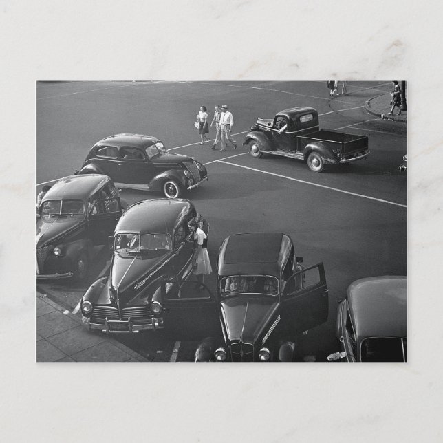 Postal Coches en el centro, 1942 (Anverso)