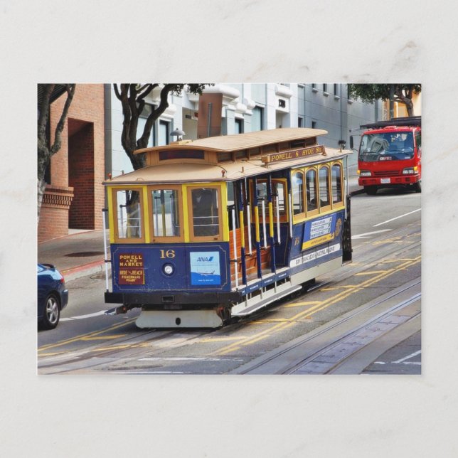 Postal Coches Por Cable En San Francisco (Anverso)