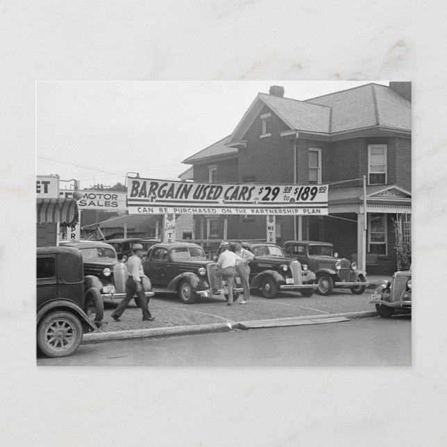 Postal Coches Usados de Oferta, 1938 (Anverso)