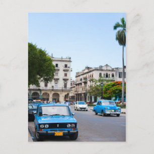 Postal Coches viejos en las calles de La Habana