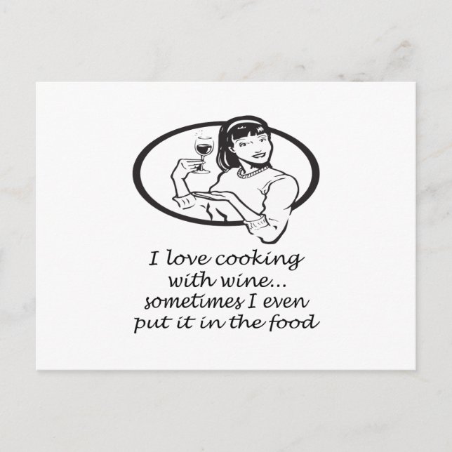 Postal Cocina con vino (Anverso)