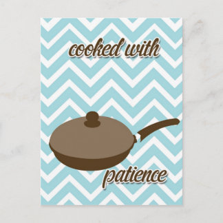 Postal Cocina de campo y ollas en chevron.