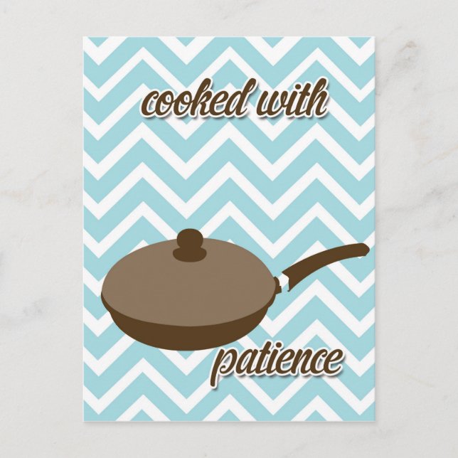 Postal Cocina de campo y ollas en chevron. (Anverso)