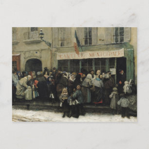 Postal Cocina de sopa durante el asedio a París